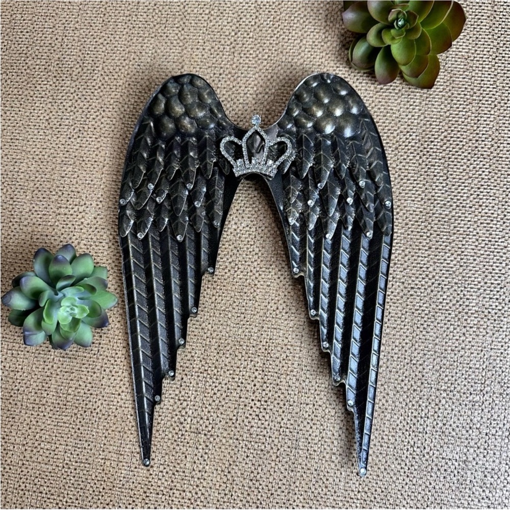 Decorative Bronze Winged Angel Crown Accent - Picture 3 of 6